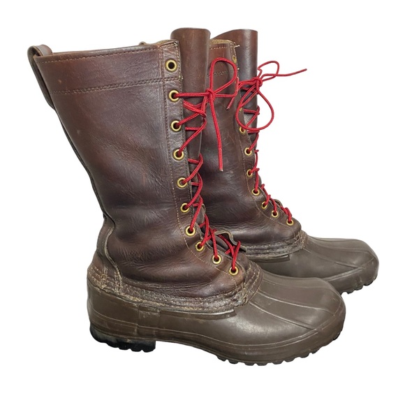 LL Bean Maine Hunting Shoe 12 Inch Mens 9 Womens 10 Pac Boot VTG Leather Tall - Picture 3 of 9